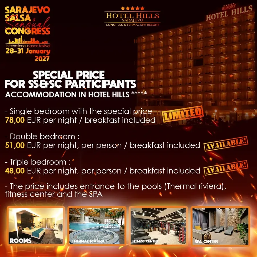 Hotel Hills Sarajevo, home of Sarajevo Salsa & Sensual Congress