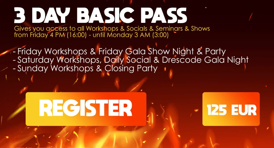 3 Day Basic Pass &mdash; Sarajevo Salsa & Sensual Congress 2027